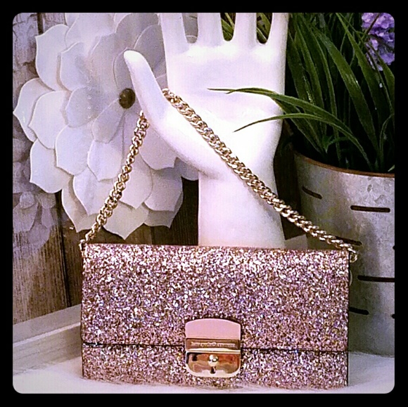 Kate spade Handbags - Kate spade rose glittered handbag clutch